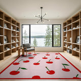 Pink Cherry Scatter Pink Area Rug