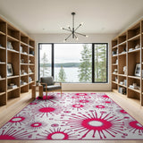 Vibrant Pink Starburst Area Rug