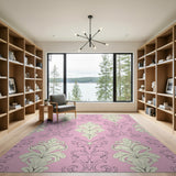 Floral Vintage Pink Damask Floral Vintage Area Rug