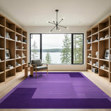 Geometric Modern Purple Geometric Block Area Rug