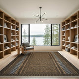 Brown Tan Woven Stripe Area Rug