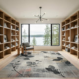 Distressed Vintage Leaf Area Rug