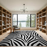Bold Zebra Stripe Area Rug - Black White