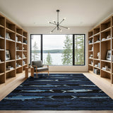 Navy Mackerel Fish Coastal Area Rug