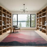 Pink Layered Mountain Abstract Area Rug