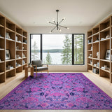 Floral Purple Floral Persian Area Rug