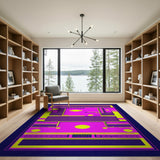 Retro Pixelated Geometric Multi-Color Area Rug