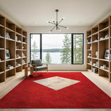 Bold Red Southwestern Diamond Area Rug
