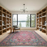 Blush Pink Traditional Persian Floral Area Rug