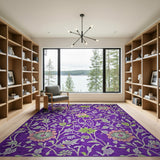 Floral Vintage Purple Floral Vine Area Rug
