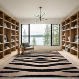 Blush Pink Zebra Shag Area Rug