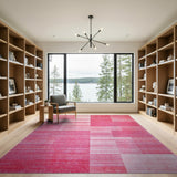 Red Bold Red Geometric Abstract Area Rug