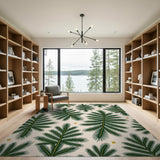 Green Fir Branches Gold Stars Area Rug