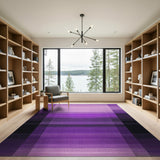 Purple Ombre Vertical Stripe Area Rug