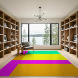 Multi-color and Patterns Geometric Modern Vibrant Multi-Color Geometric Block Area Rug