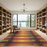 Vibrant Southwestern Sunset Rainbow Rug