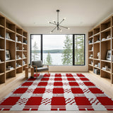 Red Heritage Tribal Checkered Area Rug