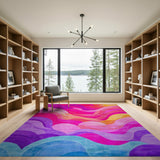Vibrant Wave Abstract Area Rug