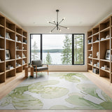 Soft Green Watercolor Floral Area Rug