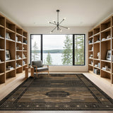 Brown Tan Southwestern Tribal Stripe Rug
