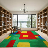 Multi-color and Patterns Bold Geometric Multi-Color Area Rug