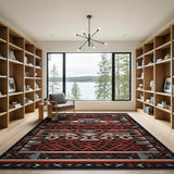 Red Bold Red Black Southwestern Geometric Rug