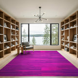 Vibrant Pink Purple Wavy Stripe Area Rug