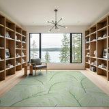 Mint Green Palm Frond Area Rug
