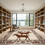 Brown Deer Mountain Herd Area Rug