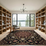 Luxe Black Gold Mandala Persian Area Rug