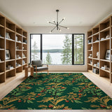 Emerald Green Berry Cluster Area Rug