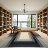 Nested Neutral Frames Geometric Area Rug