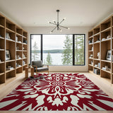 Red Persian Floral Medallion Rug
