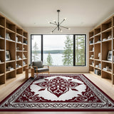 Red Traditional Persian Ornate Red Persian Floral Area Rug