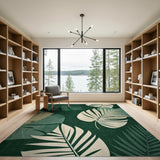 Emerald Monstera Leaf Area Rug