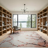 Cherry Pink Cherry Blossom Floral Area Rug
