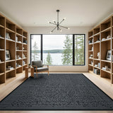 Black and White Pixelated Geometric Black White Area Rug