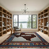 Texas 'Home' State Silhouette Area Rug