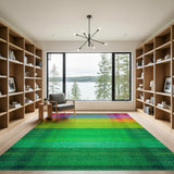 Vibrant Rainbow Plaid Area Rug