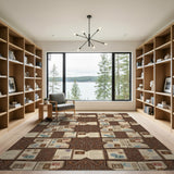 Brown Passport Medallion Area Rug