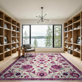 Exquisite Pink Floral Persian Area Rug