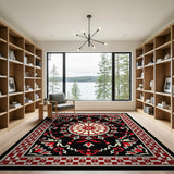 Red Medallion Traditional Persian Area Rug