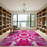 Pink Floral Vintage Pink Mandala Floral Area Rug