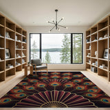 Peacock Feather Fan Area Rug