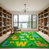 Kids Cartoon Alphabet Animals Area Rug