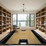 Basketball Court Tan Wood Grain Area Rug