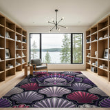 Purple Seashell Crown Area Rug