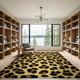 Boho Chic Tan Leopard Print Area Rug