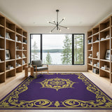 Regal Purple Gold Mandala Area Rug