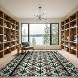 Teal Geometric Persian Area Rug